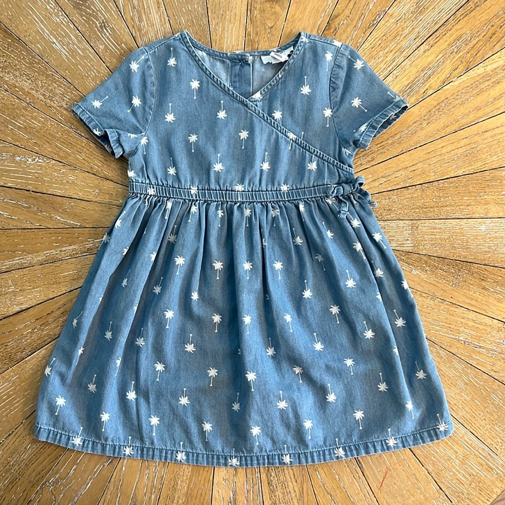 Chambray Palm Tree Dress 3T